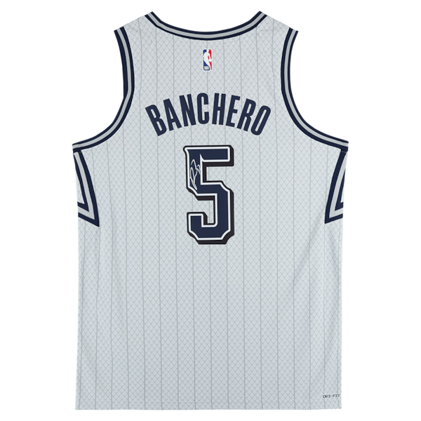 Paolo Banchero Orlando Magic Autographed Fanatics Authentic Silver Nike 2024 - 25 City Edition Swingman Jersey - The Ballers Bank