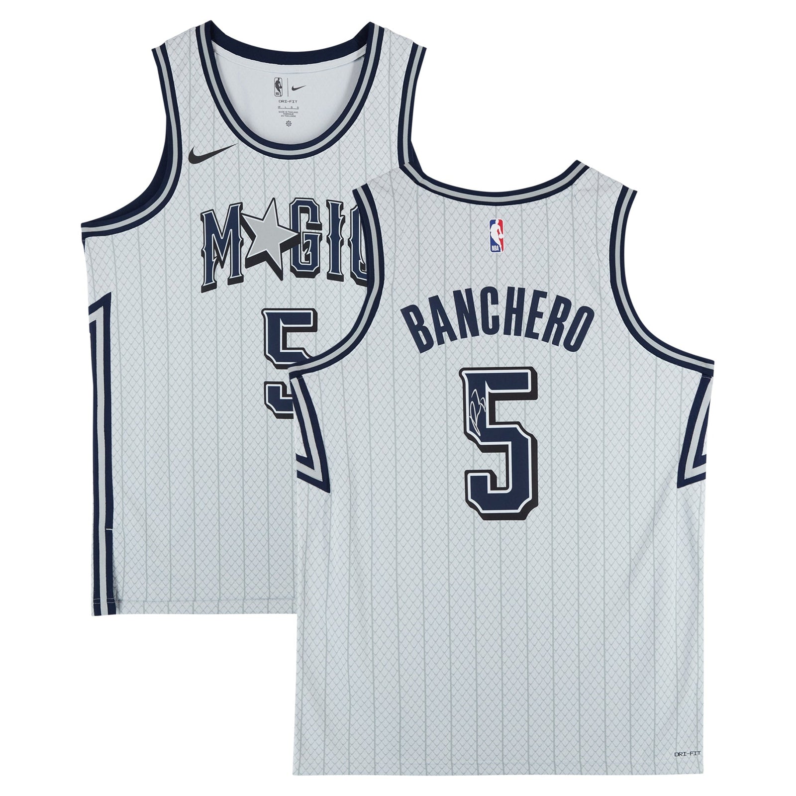 Paolo Banchero Orlando Magic Autographed Fanatics Authentic Silver Nike 2024 - 25 City Edition Swingman Jersey - The Ballers Bank