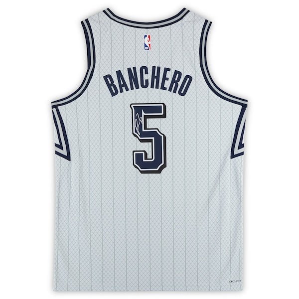 Paolo Banchero Orlando Magic Autographed Fanatics Authentic Silver Nike 2024 - 25 City Edition Swingman Jersey - The Ballers Bank
