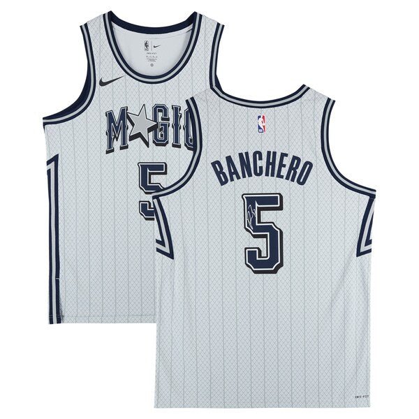 Paolo Banchero Orlando Magic Autographed Fanatics Authentic Silver Nike 2024 - 25 City Edition Swingman Jersey - The Ballers Bank