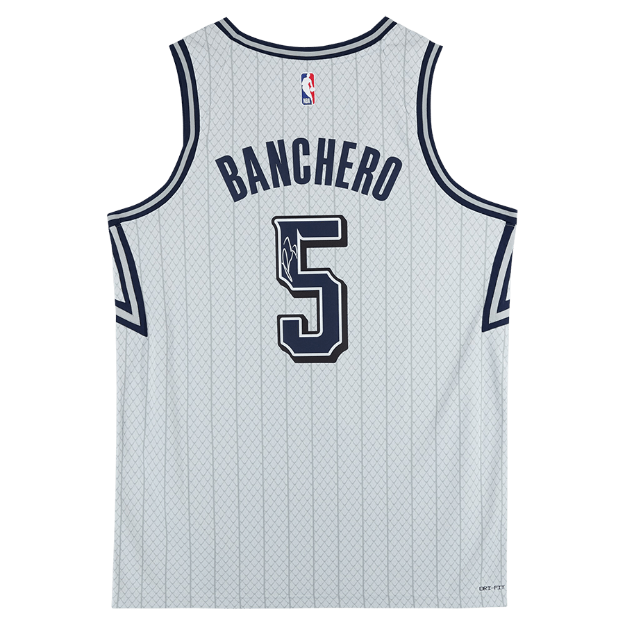 Paolo Banchero Orlando Magic Autographed Fanatics Authentic Silver Nike 2024 - 25 City Edition Swingman Jersey - The Ballers Bank