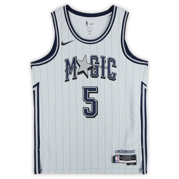Paolo Banchero Orlando Magic Autographed Fanatics Authentic Silver Nike 2024 - 25 City Edition Swingman Jersey - The Ballers Bank
