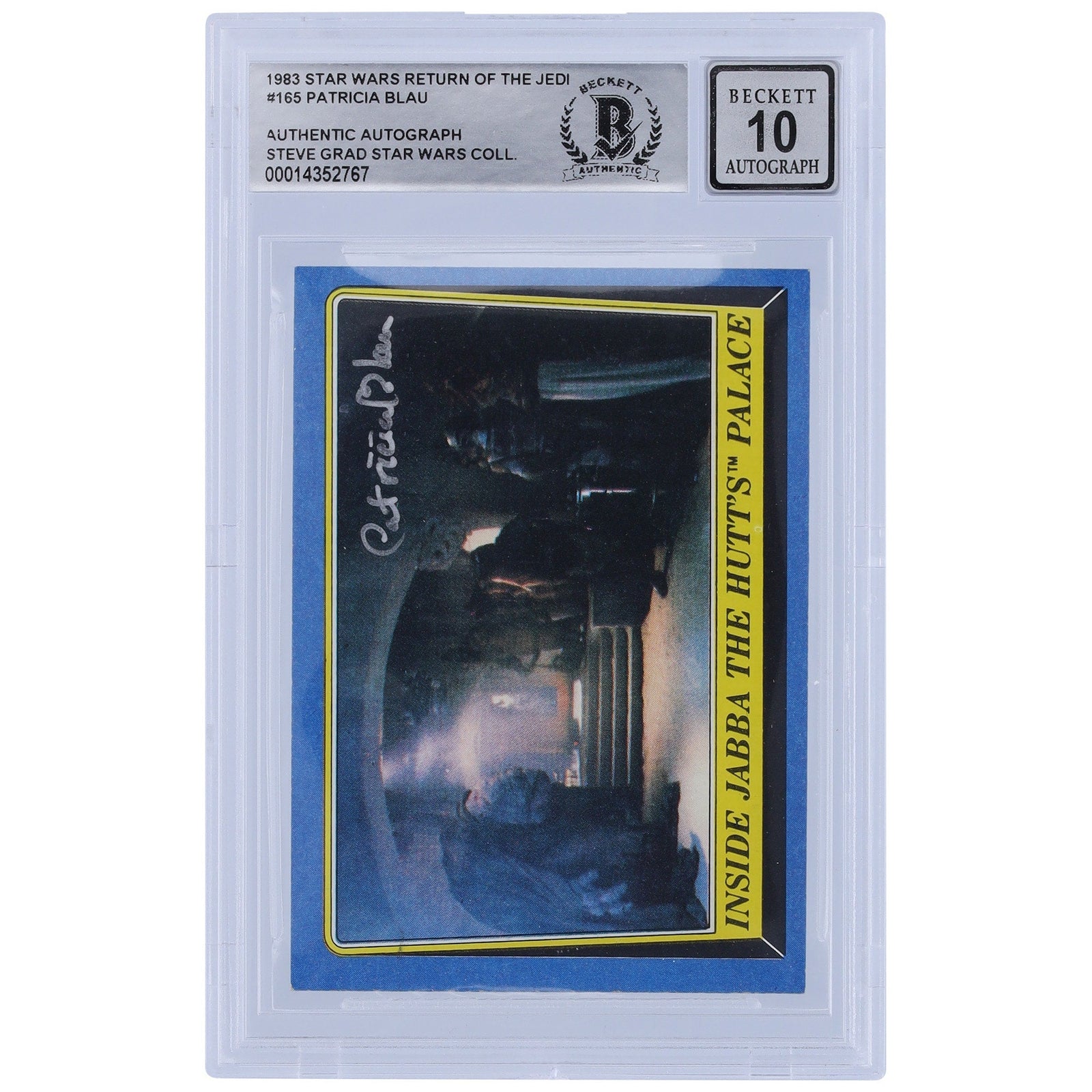 Patricia Blau Star Wars Autographed 1983 Topps Return of the Jedi 165 BGS Authenticated 10 Card - The Ballers Bank