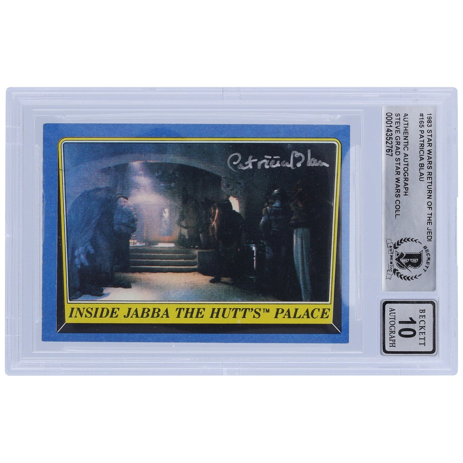 Patricia Blau Star Wars Autographed 1983 Topps Return of the Jedi 165 BGS Authenticated 10 Card - The Ballers Bank