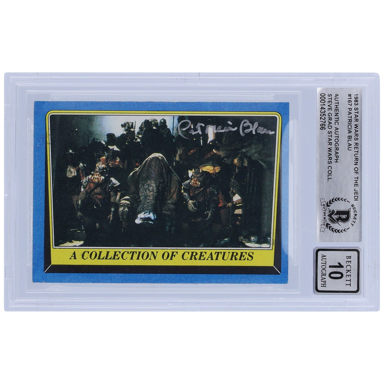 Patricia Blau Star Wars Autographed 1983 Topps Return of the Jedi 167 BGS Authenticated 10 Card - The Ballers Bank