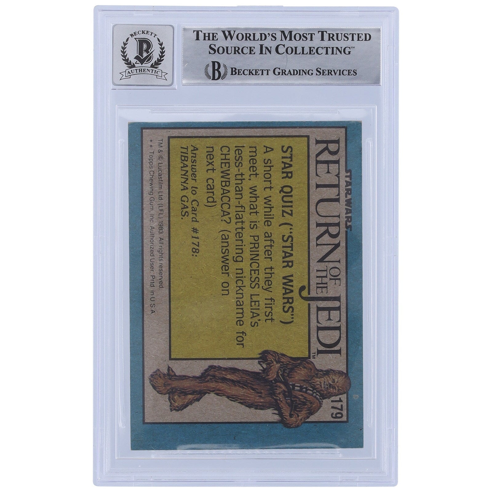 Paul Brooke Star Wars Autographed 1983 Topps Return of the Jedi 179 BGS Authenticated 10 Card - The Ballers Bank