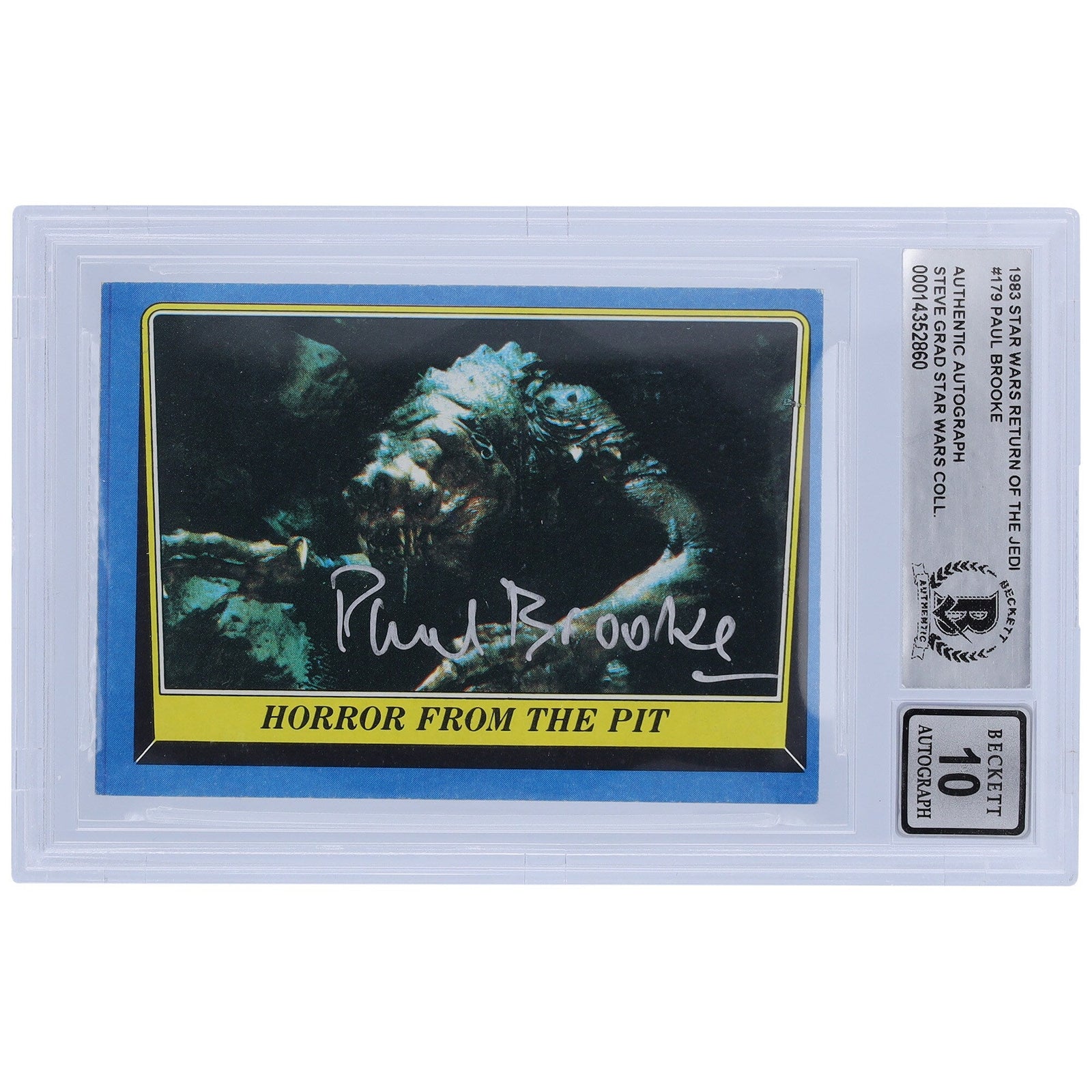 Paul Brooke Star Wars Autographed 1983 Topps Return of the Jedi 179 BGS Authenticated 10 Card - The Ballers Bank