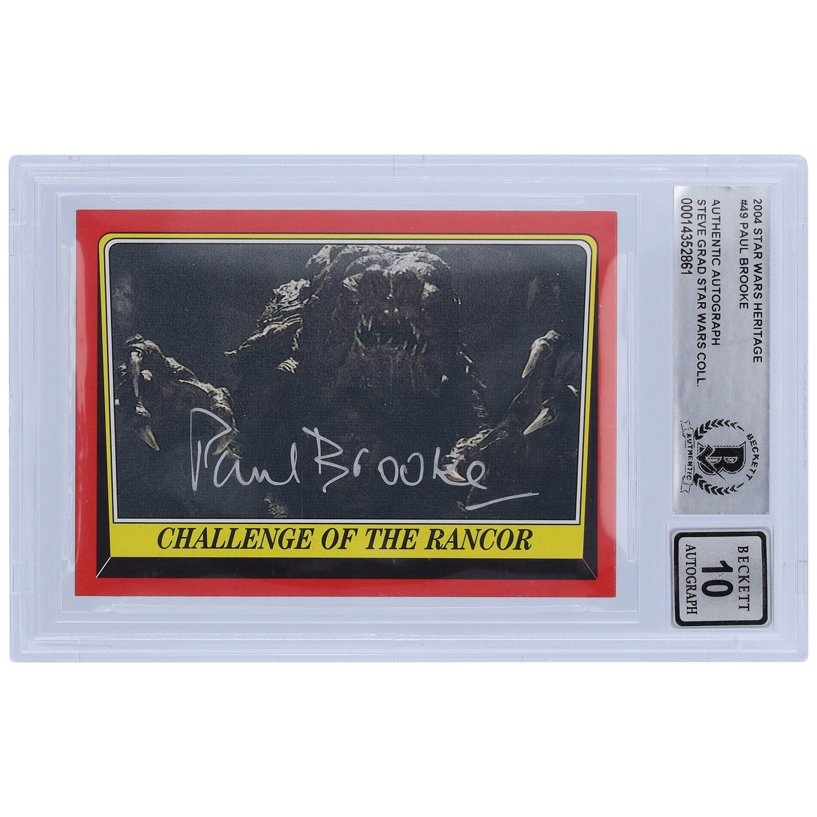 Paul Brooke Star Wars Autographed 2004 Topps Heritage 49 BGS Authenticated 10 Card - The Ballers Bank