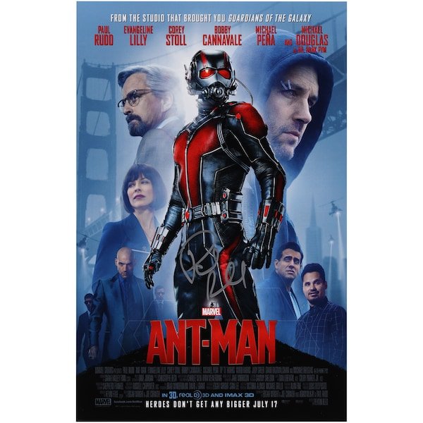 Paul Rudd Ant - Man Autographed Fanatics Authentic 11" x 17" Movie Poster - The Ballers Bank