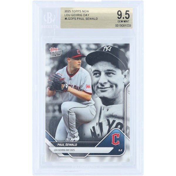 Paul Sewald Cleveland Guardians 2025 Topps Now Lou Gehrig Day LGD - PS BGS Authenticated 9.5 Card - The Ballers Bank