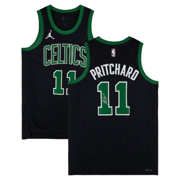 Payton Pritchard Boston Celtics Autographed Fanatics Authentic Black Jordan Brand 2025 - 26 Statement Edition Swingman Jersey - The Ballers Bank