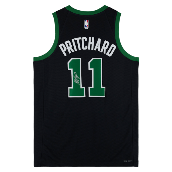 Payton Pritchard Boston Celtics Autographed Fanatics Authentic Black Jordan Brand 2025 - 26 Statement Edition Swingman Jersey - The Ballers Bank