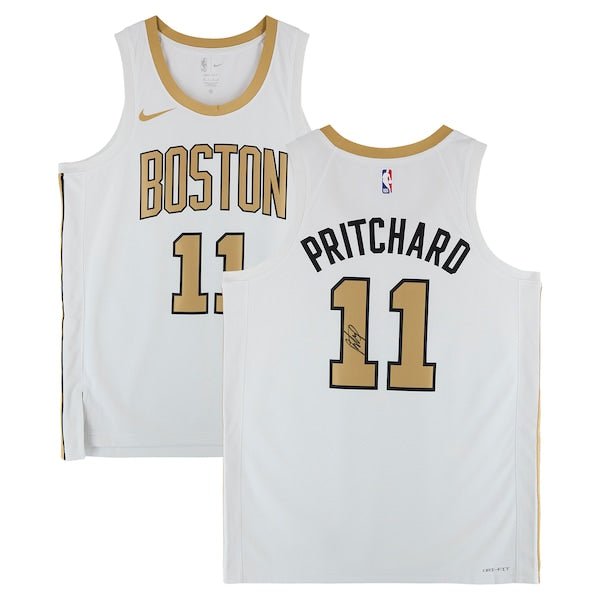 Payton Pritchard Boston Celtics Autographed Fanatics Authentic White Nike 2025 - 26 City Edition Swingman Jersey - The Ballers Bank
