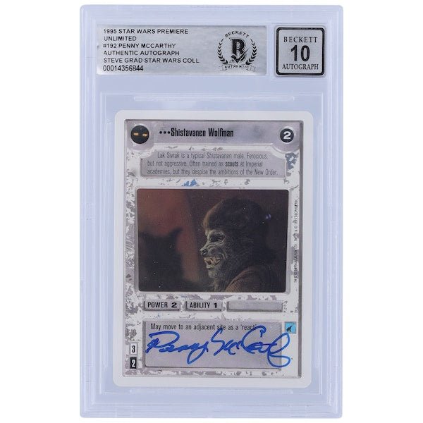 Penny McCarthy Star Wars Autographed 1995 CCG Premiere 192 BGS Authenticated 10 Card - The Ballers Bank