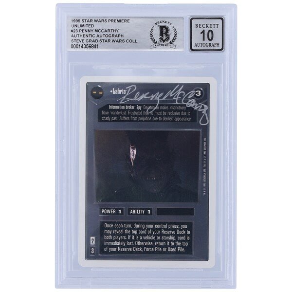 Penny McCarthy Star Wars Autographed 1995 CCG Premiere 23 BGS Authenticated 10 Card - The Ballers Bank
