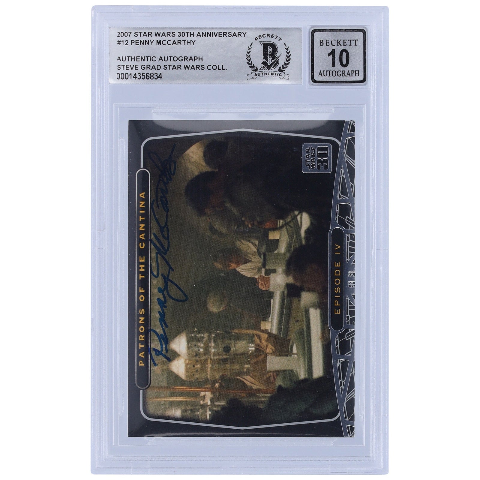 Penny McCarthy Star Wars Autographed 2007 Topps 30th Anniversary 12 BGS Authenticated 10 Card - The Ballers Bank