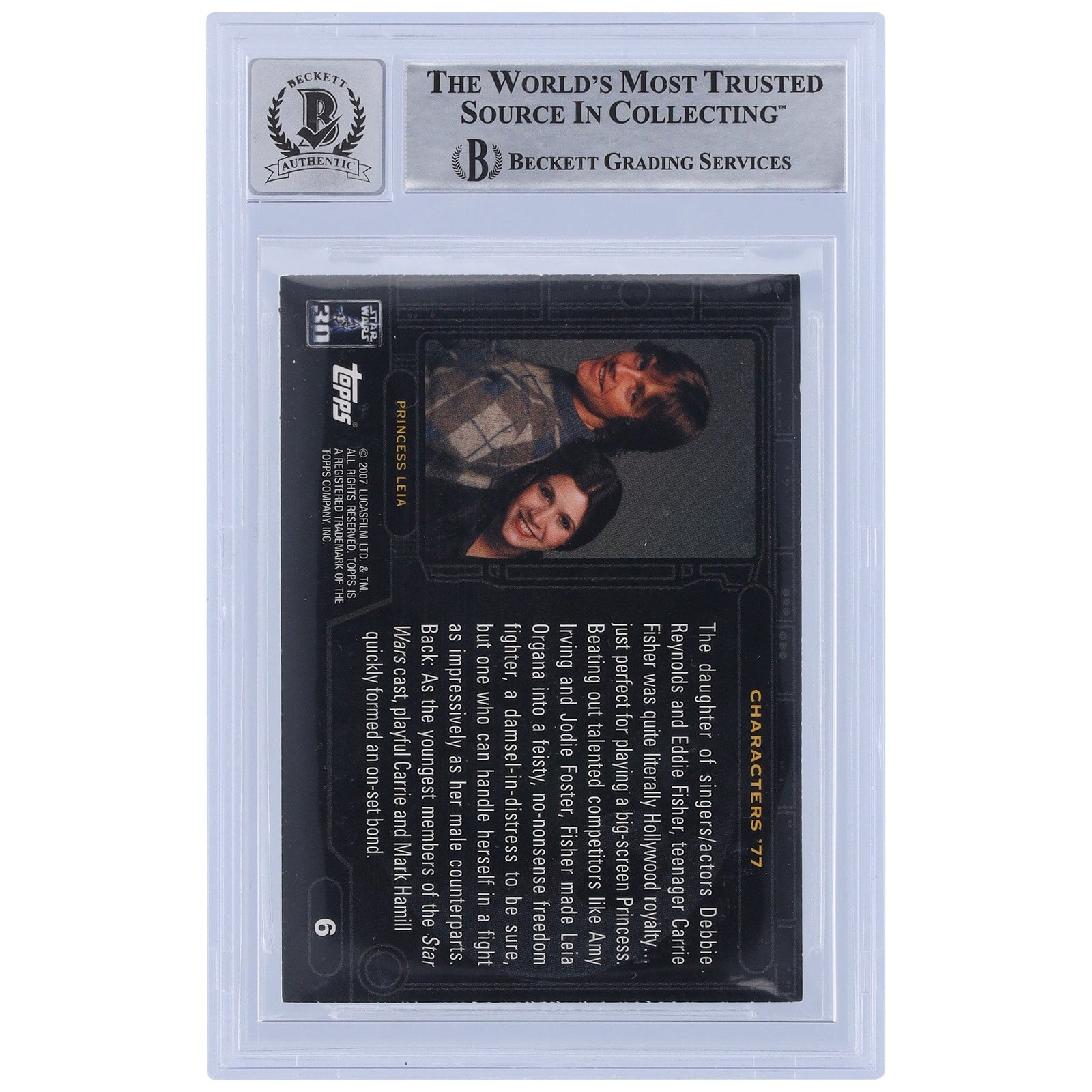 Penny McCarthy Star Wars Autographed 2007 Topps 30th Anniversary 6 BGS Authenticated 10 Card - The Ballers Bank