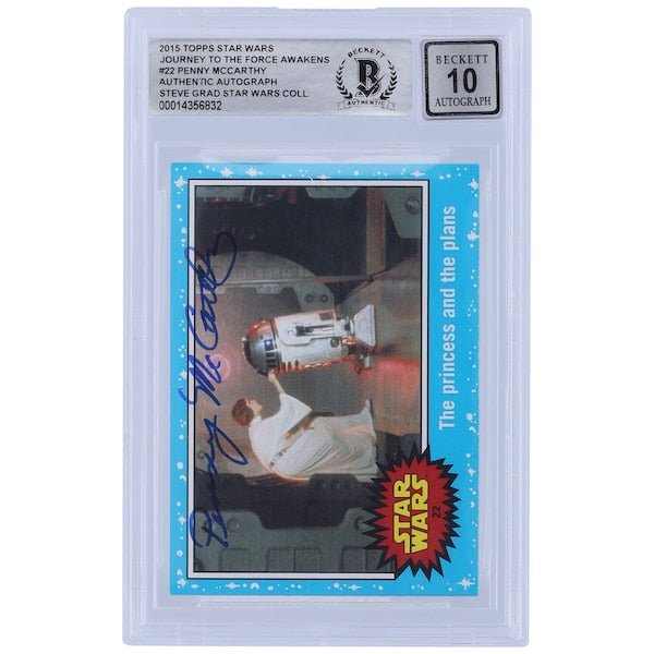 Penny McCarthy Star Wars Autographed 2015 Topps Journey To The Force Awakens 22 BGS Authenticated 10 Card - The Ballers Bank