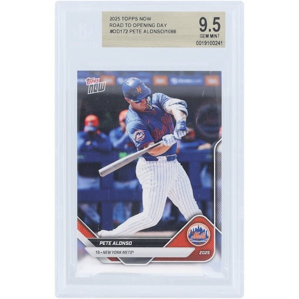 Pete Alonso New York Mets 2025 Topps Now Road to Opening Day OD - 172 BGS Authenticated 9.5 Card - The Ballers Bank