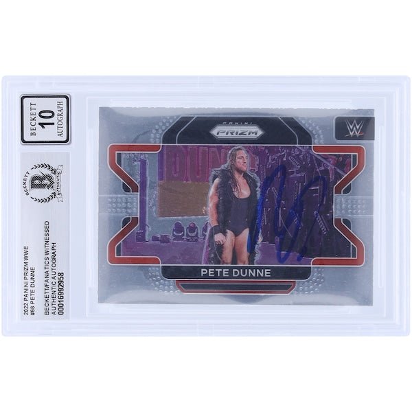 Pete Dunne WWE Autographed 2022 Panini Prizm 68 Beckett Fanatics Witnessed Authenticated 10 Card - The Ballers Bank