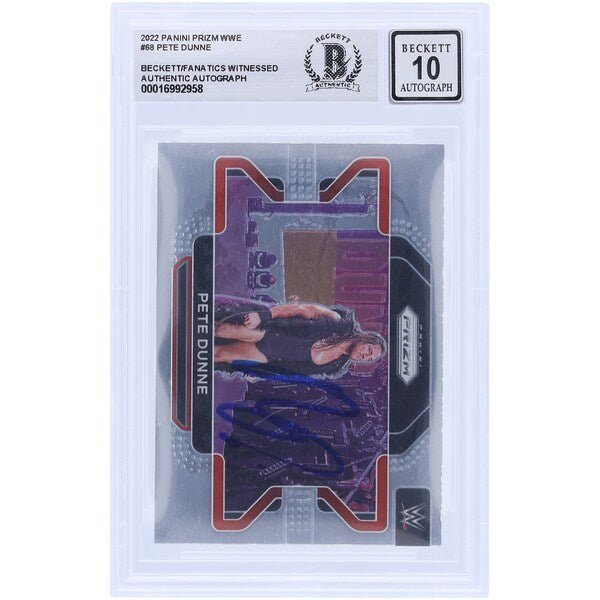 Pete Dunne WWE Autographed 2022 Panini Prizm 68 Beckett Fanatics Witnessed Authenticated 10 Card - The Ballers Bank