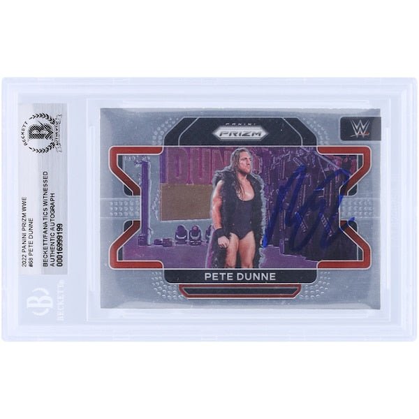 Pete Dunne WWE Autographed 2022 Panini Prizm 68 Beckett Fanatics Witnessed Authenticated Card - The Ballers Bank