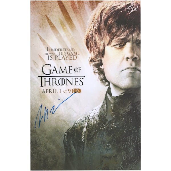 Peter Dinklage Game of Thrones Autographed Fanatics Authentic 11" x 17" Tyrion Character Movie Poster - The Ballers Bank