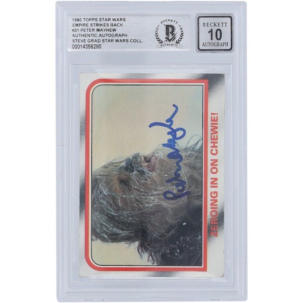 Peter Mayhew Star Wars Autographed 1980 Topps The Empire Strikes Back 31 BGS Authenticated 10 Card - The Ballers Bank