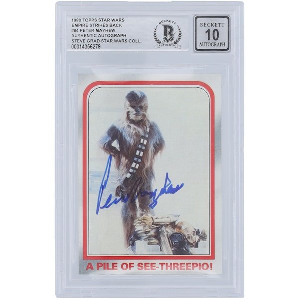 Peter Mayhew Star Wars Autographed 1980 Topps The Empire Strikes Back 84 BGS Authenticated 10 Card - The Ballers Bank