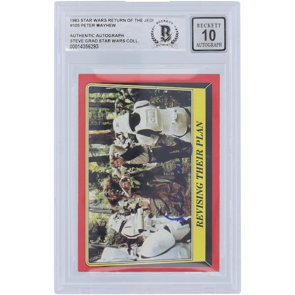 Peter Mayhew Star Wars Autographed 1983 Topps Return of the Jedi 105 BGS Authenticated 10 Card - The Ballers Bank
