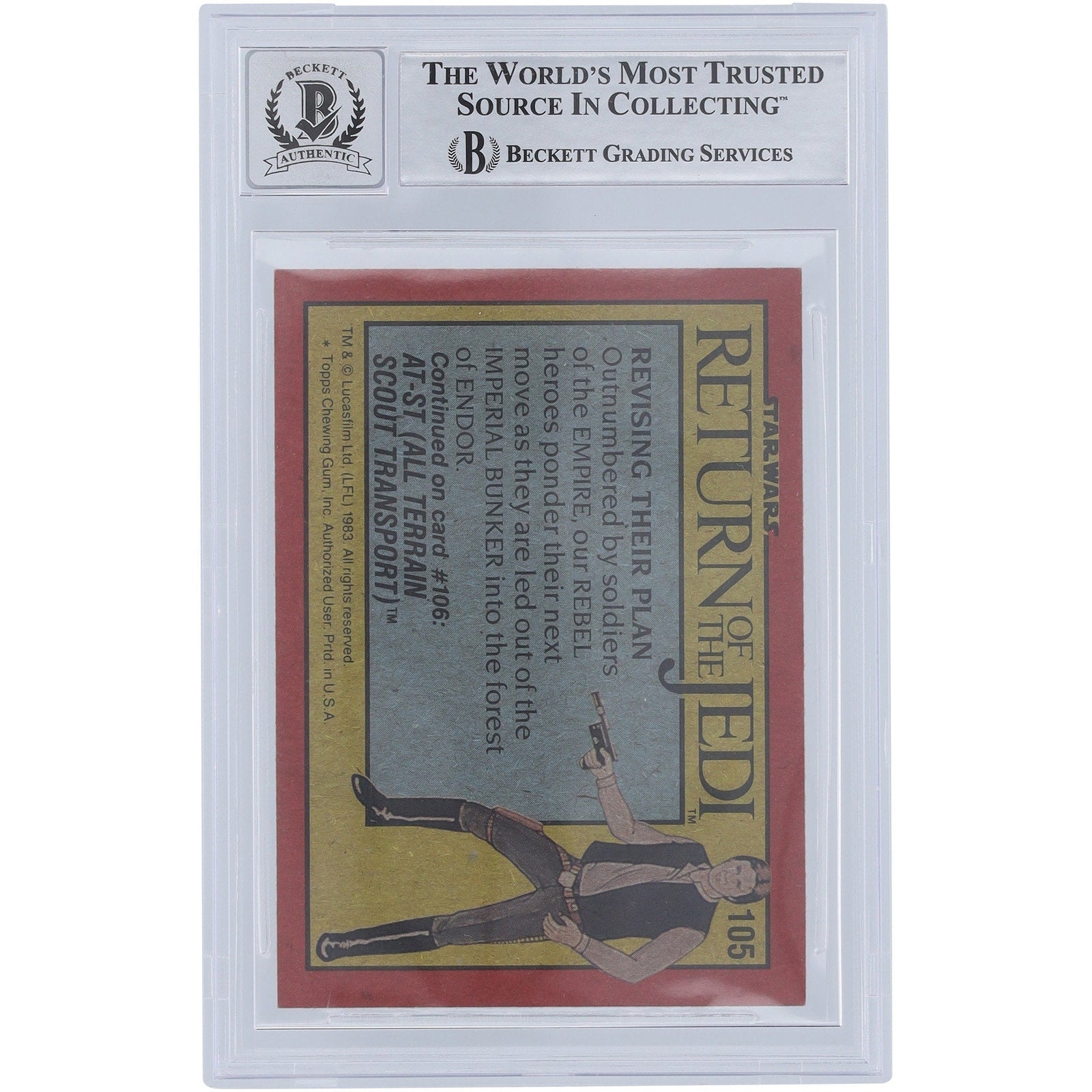 Peter Mayhew Star Wars Autographed 1983 Topps Return of the Jedi 105 BGS Authenticated 10 Card - The Ballers Bank