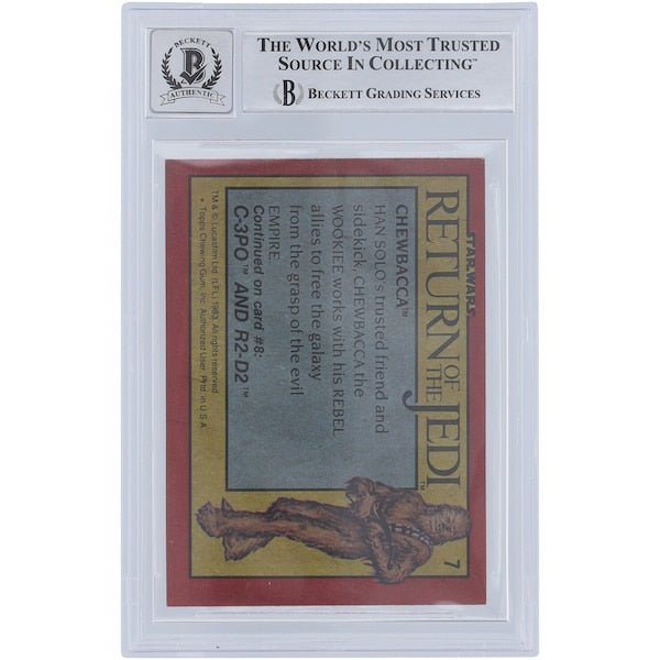 Peter Mayhew Star Wars Autographed 1983 Topps Return of the Jedi 7 BGS Authenticated 10 Card - The Ballers Bank