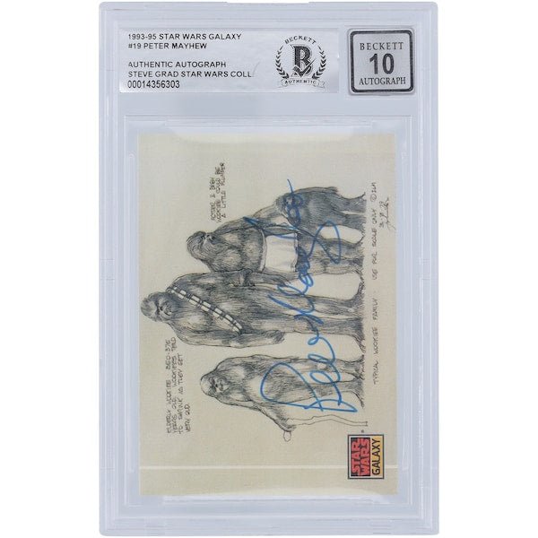 Peter Mayhew Star Wars Autographed 1993 - 95 Topps Galaxy 19 BGS Authenticated 10 Card - The Ballers Bank