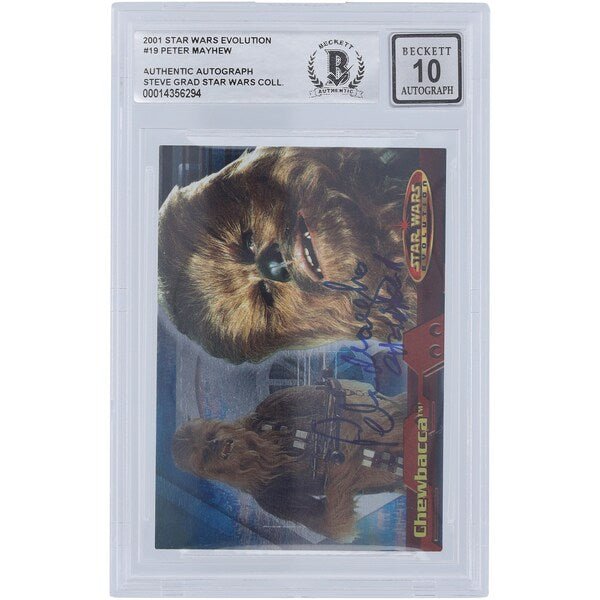 Peter Mayhew Star Wars Autographed 2001 Topps Evolution 19 BGS Authenticated 10 Card - The Ballers Bank