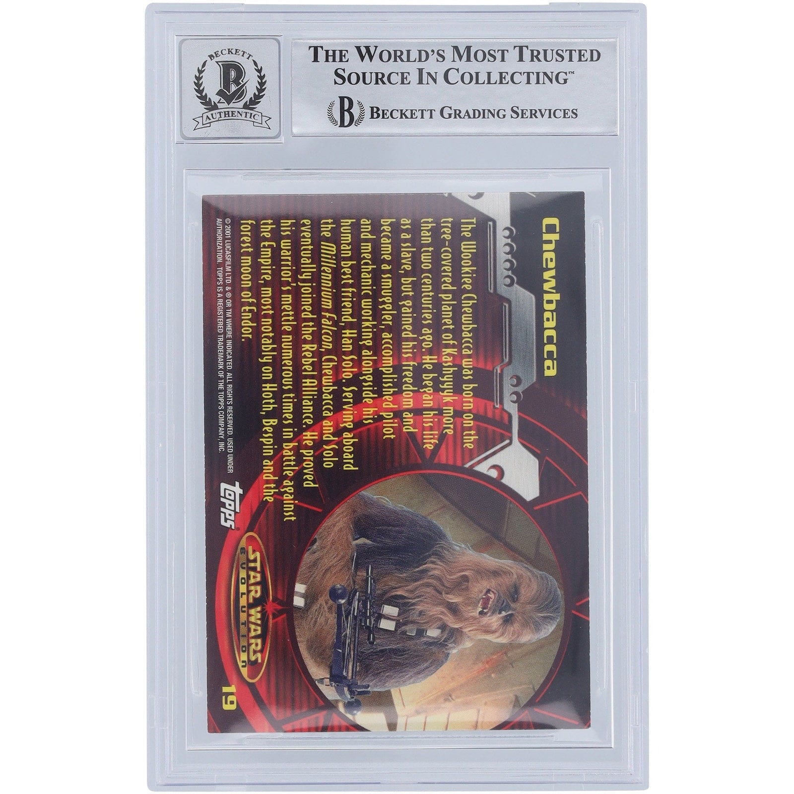 Peter Mayhew Star Wars Autographed 2001 Topps Evolution 19 BGS Authenticated 10 Card - The Ballers Bank