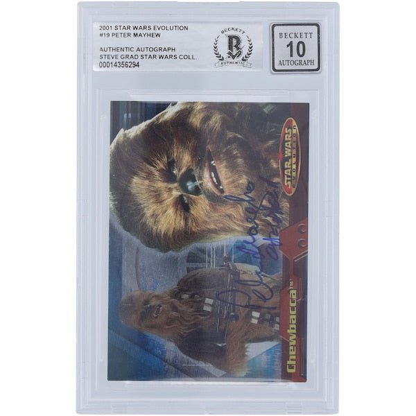 Peter Mayhew Star Wars Autographed 2001 Topps Evolution 19 BGS Authenticated 10 Card - The Ballers Bank