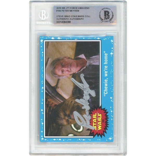 Peter Mayhew Star Wars Autographed 2015 Topps Force Awakens 109 BAS Authenticated Card - The Steve Grad Collection - The Ballers Bank