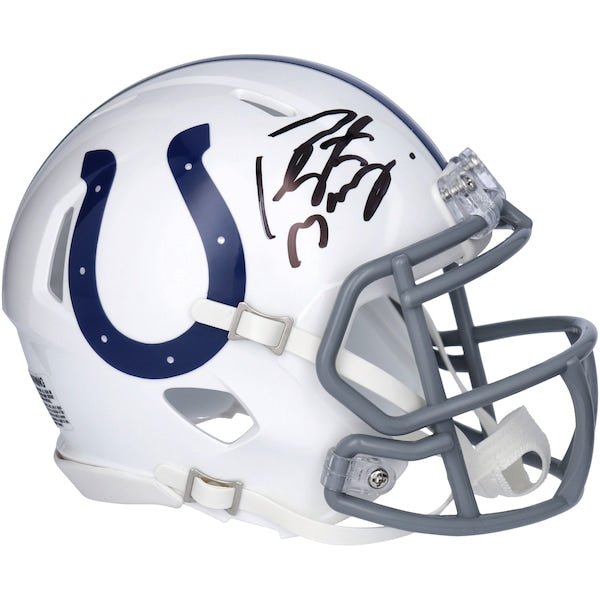 Peyton Manning Indianapolis Colts Fanatics Authentic Autographed Riddell 2004 - 2019 Throwback Logo Speed Mini Helmet - The Ballers Bank