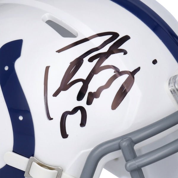 Peyton Manning Indianapolis Colts Fanatics Authentic Autographed Riddell 2004 - 2019 Throwback Logo Speed Mini Helmet - The Ballers Bank