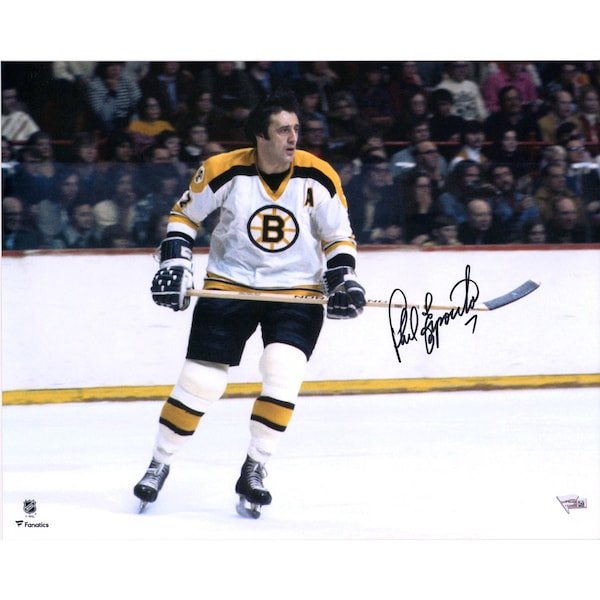 Phil Esposito Boston Bruins Fanatics Authentic Autographed 16" x 20" White Jersey Skating Horizontal Photograph - The Ballers Bank
