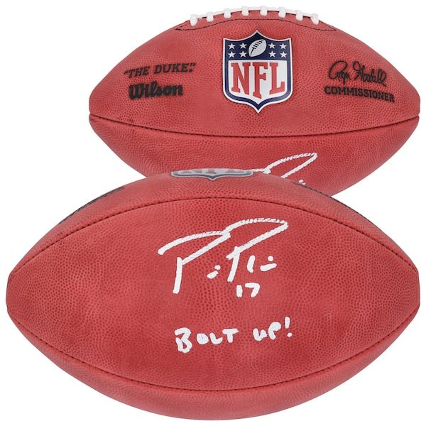 Philip Rivers Los Angeles Angels Autographed Fanatics Authentic Wilson Duke Full Color Football with "Bolt Up!" Inscription - The Ballers Bank