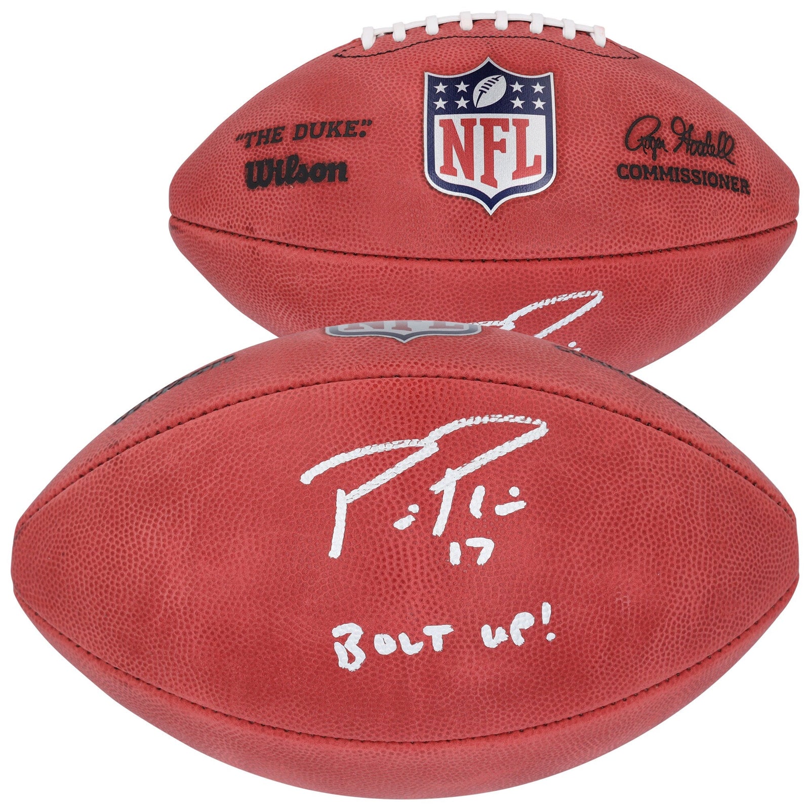 Philip Rivers Los Angeles Angels Autographed Fanatics Authentic Wilson Duke Full Color Football with "Bolt Up!" Inscription - The Ballers Bank