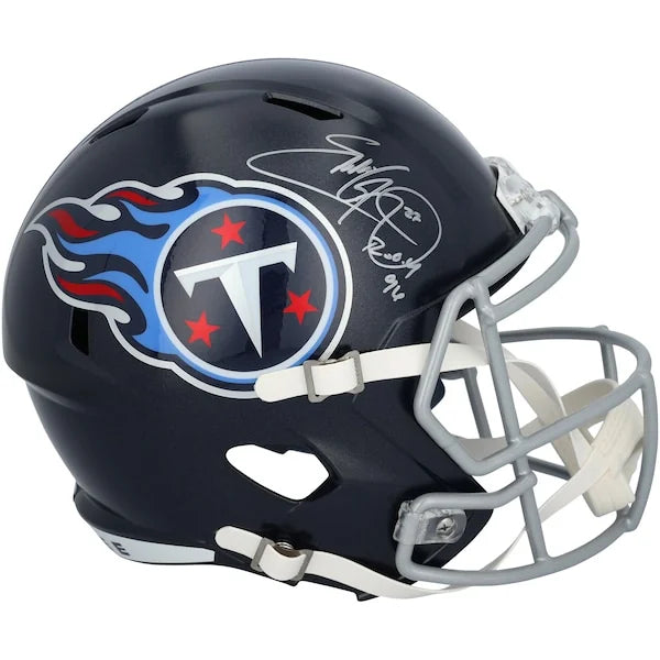 Eddie George Signed Riddell Speed Helmet | Tennessee Titans ROY 96 Inscription