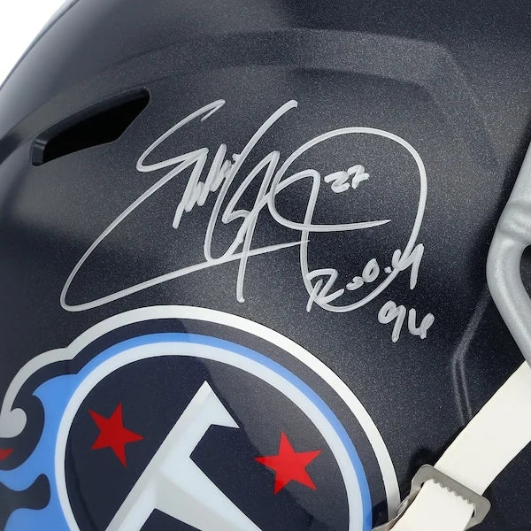 Eddie George Signed Riddell Speed Helmet | Tennessee Titans ROY 96 Inscription