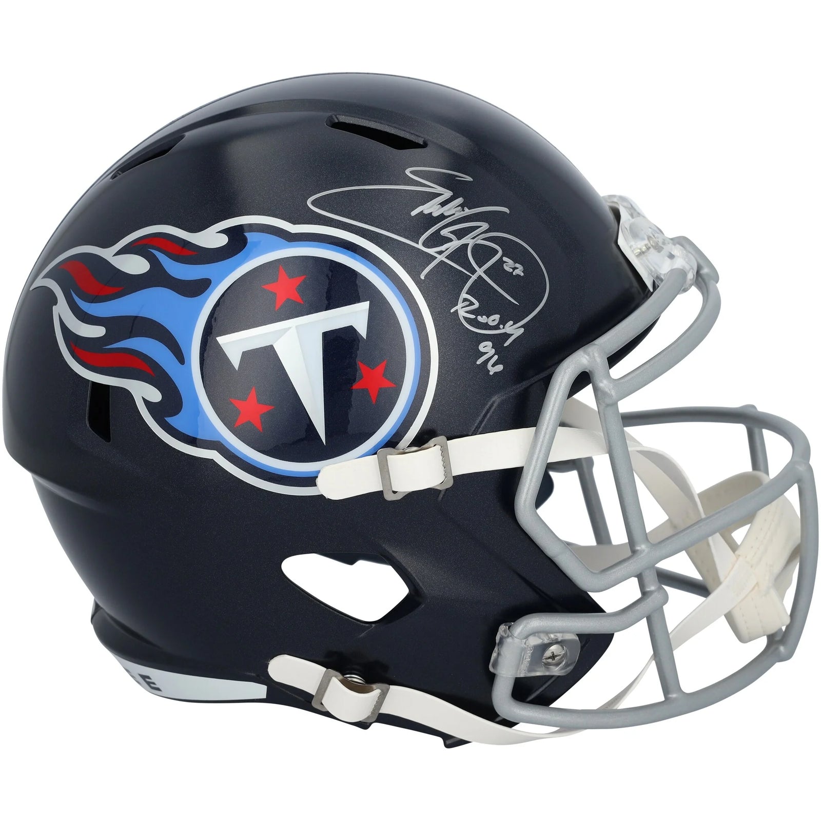 Eddie George Signed Riddell Speed Helmet | Tennessee Titans ROY 96 Inscription