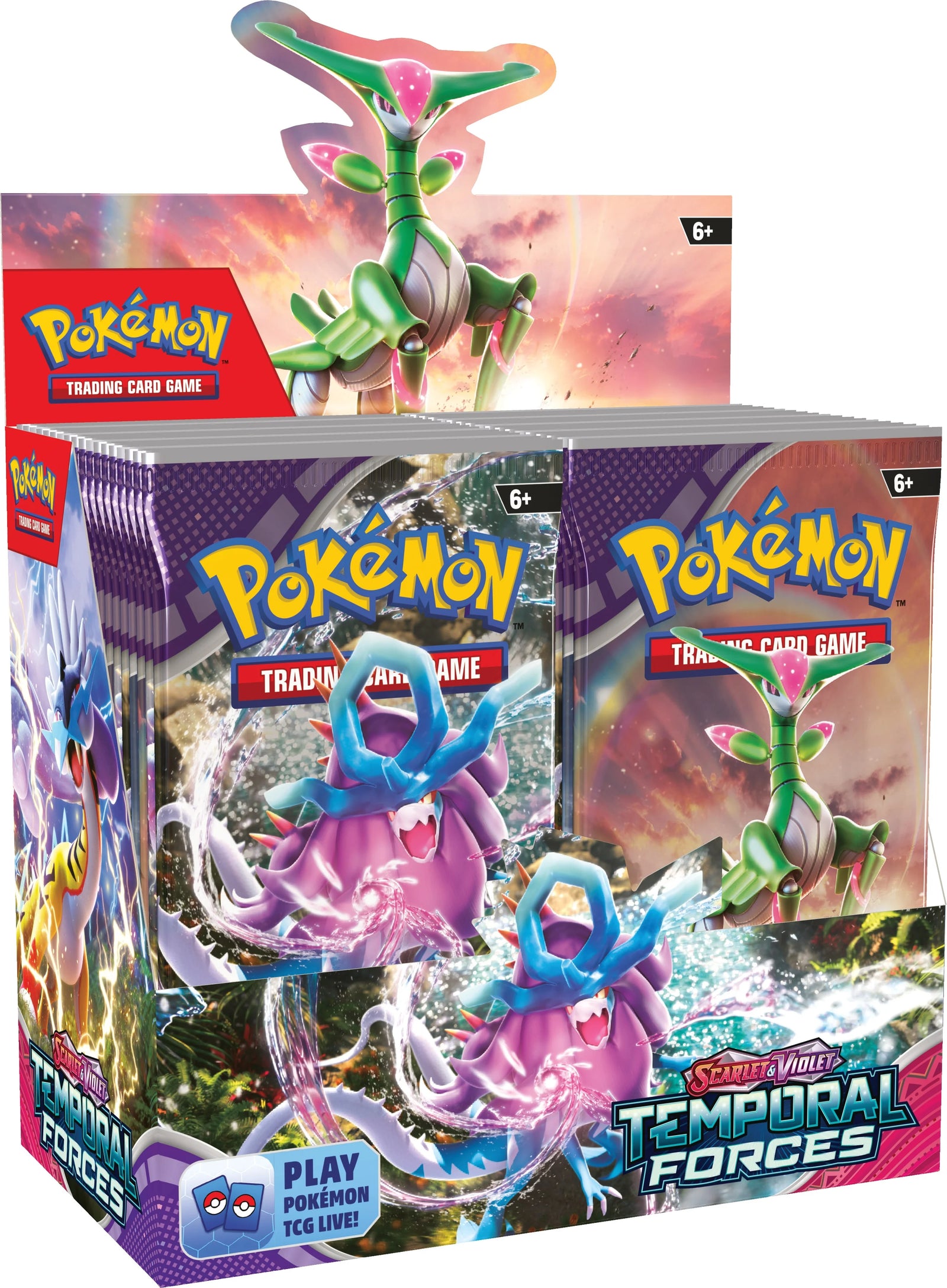 Pokemon Scarlet & Violet Temporal Forces Booster 6 Box Case (Ships Sealed Only) - B