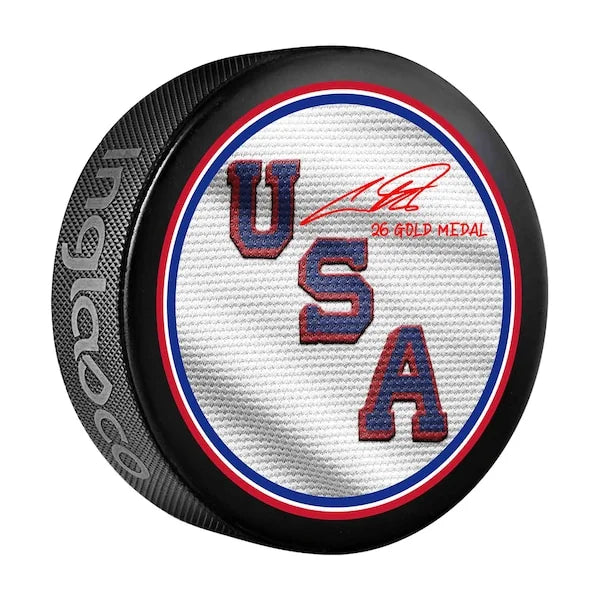 Auston Matthews Signed Team USA Hockey Puck | 2026 Olympics Gold Medal
