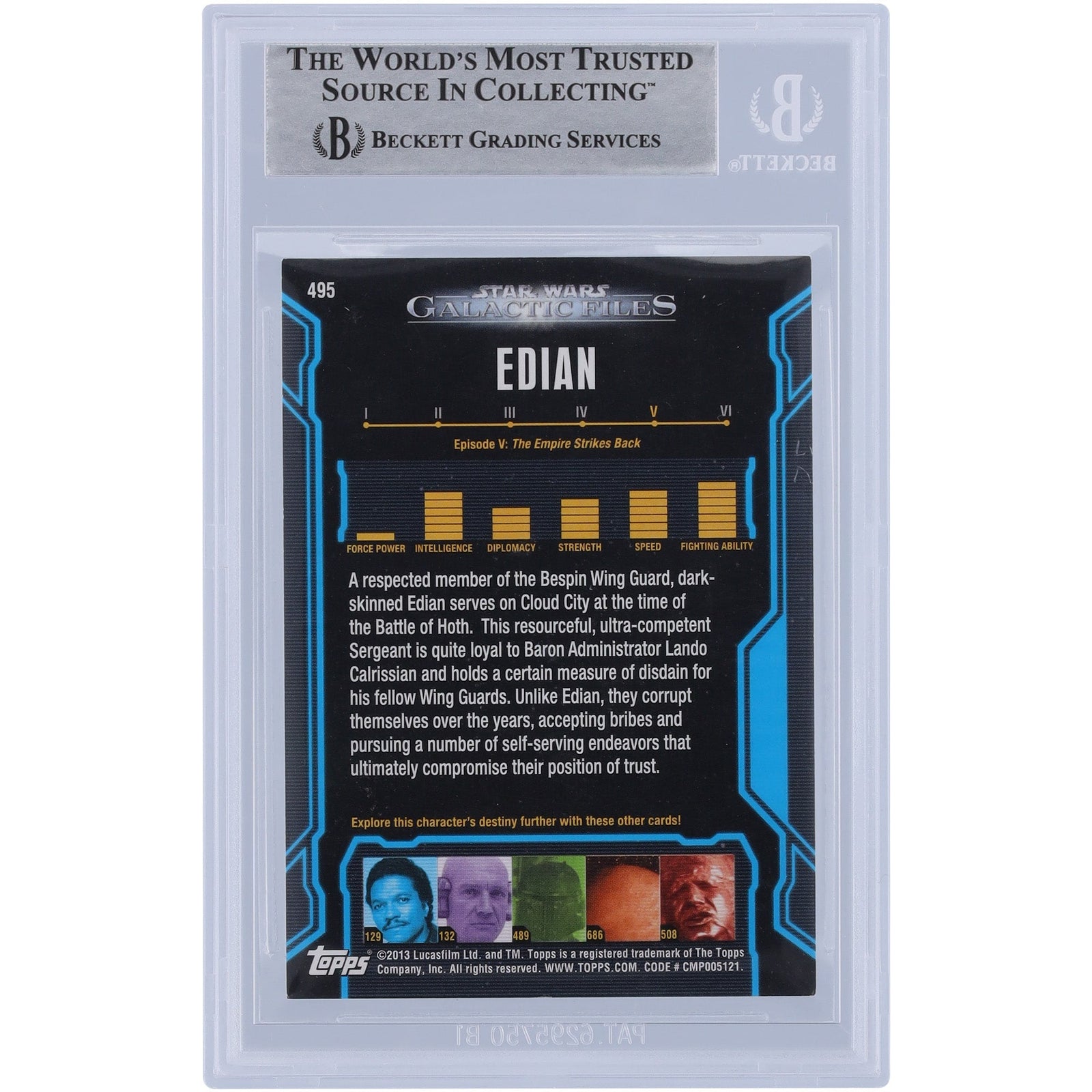 Quentin Pierre Autographed 2013 Topps Star Wars Galactic Files 2 495 BAS Authenticated Card - The Ballers Bank