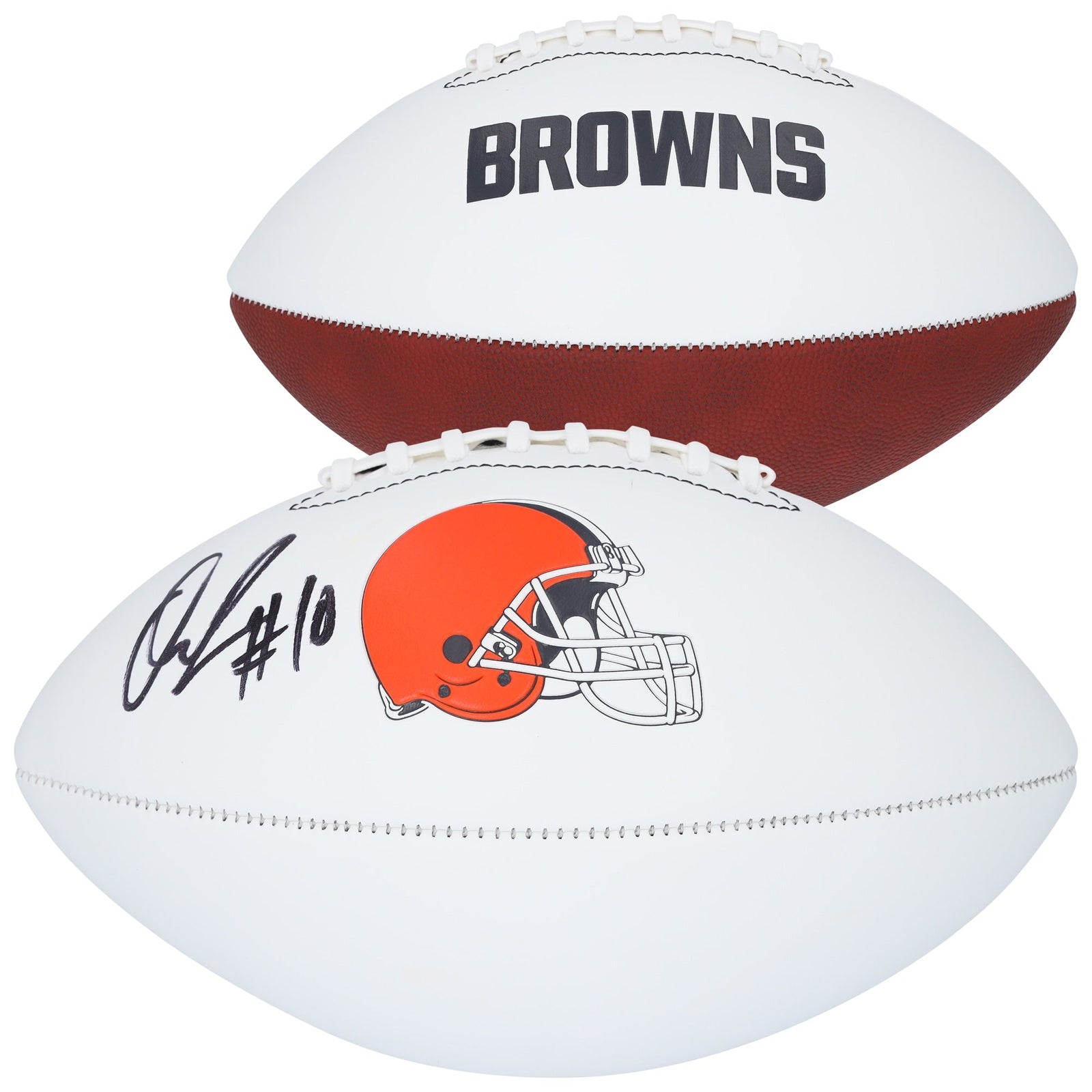 Quinshon Judkins Cleveland Browns Autographed Fanatics Authentic Franklin White Panel Football - The Ballers Bank