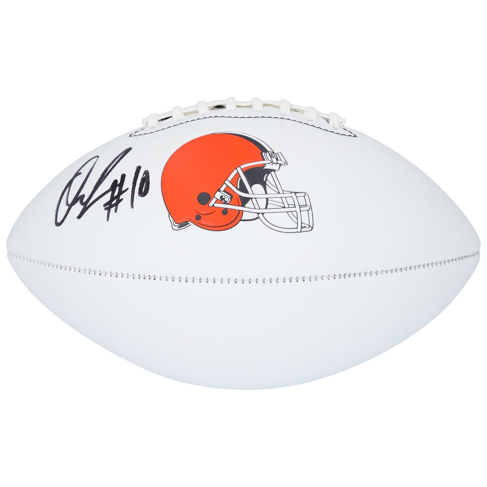 Quinshon Judkins Cleveland Browns Autographed Fanatics Authentic Franklin White Panel Football - The Ballers Bank